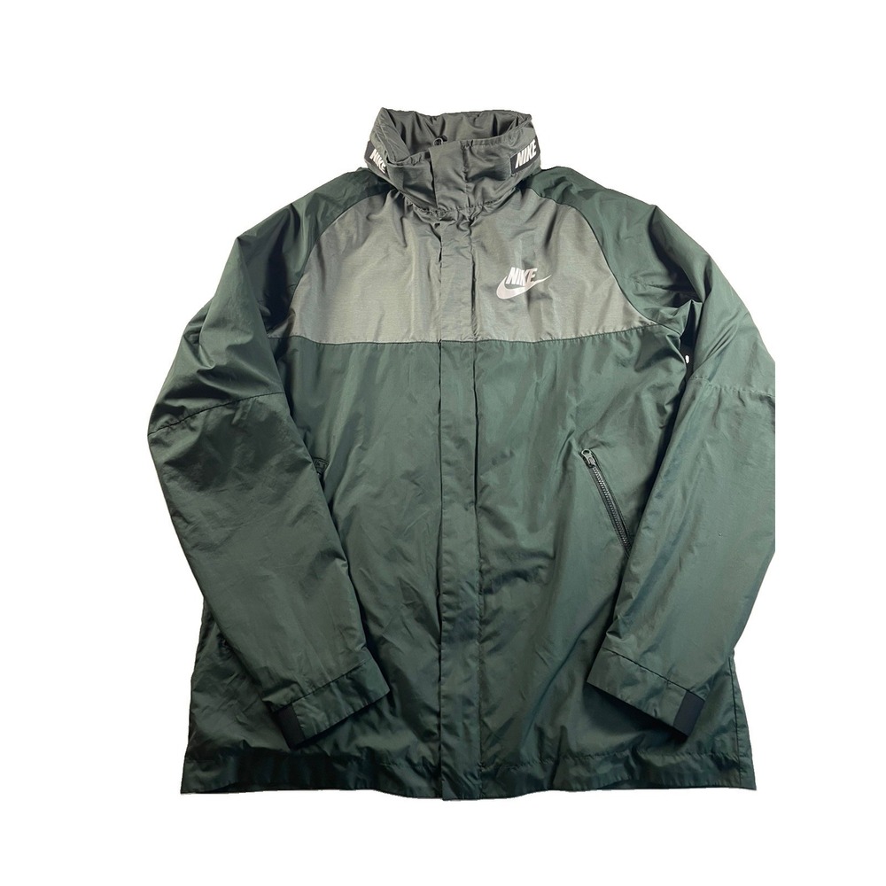 Nike Mens Jacket Size M Green Colorblock Full Zip Breaker Running